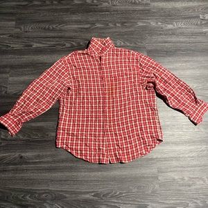 Guess Button Down Long Sleeve Red Plaid Men’s Shirt